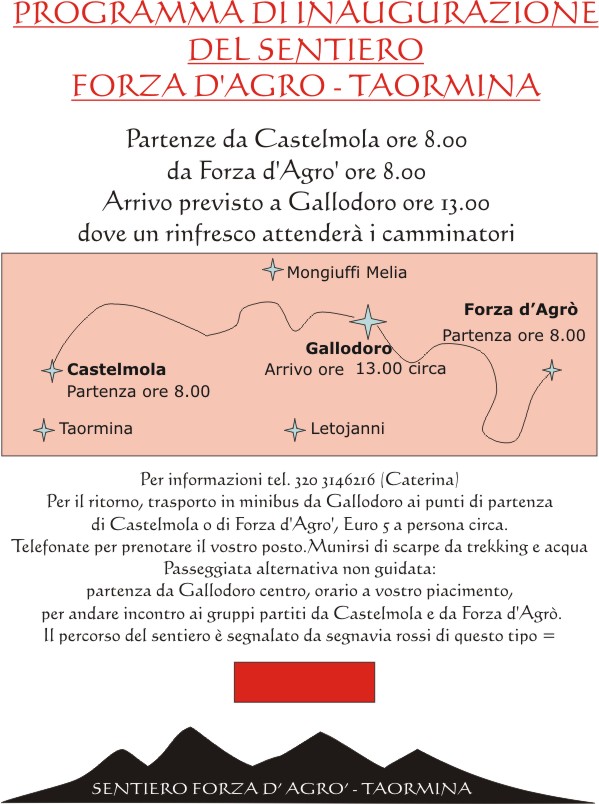 Inaugurazione del sentiero  Taormina-Forza d''Agr