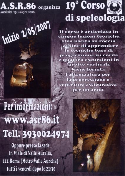 corso di speleologia maggio 2007