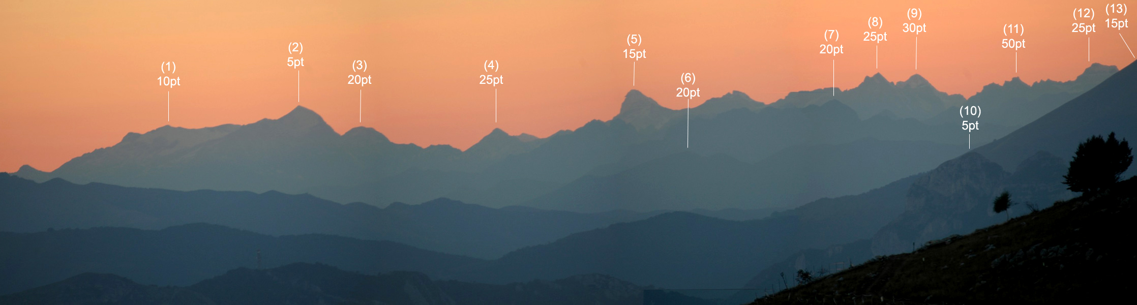 Dal Monte Linzone al tramonto
